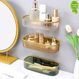 New Punch-free Bathroom Shelf Shelves Wall Mounted Shampoo Storage Rack For Kitchen Holder Square Acrylic Bath Organizer Accessories