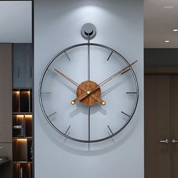 Wall Clocks Luxury Large Clock Modern Metal Wood Silent Home Decor Living Room Gift Ideas Reloj De Pared 3d Free Shiping