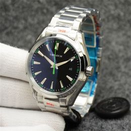 Aqua 41mm Mens Watch Black Dial Green Second Hand Automatic Movement Stainless Steel Glass Back Sports Men Watches Rubber Strap Worldtime Terra NEW