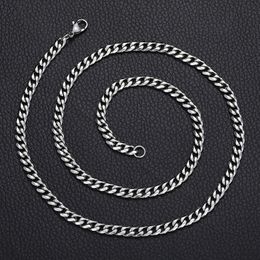 2023 New Arrival Fashion Jewellery High Quality 5mm Cuban Chain Titanium Steel Hip Hop Style Chain Necklace for Men