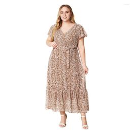 Plus Size Dresses 2023 Summer European And American Style V-Neck Dress For Women