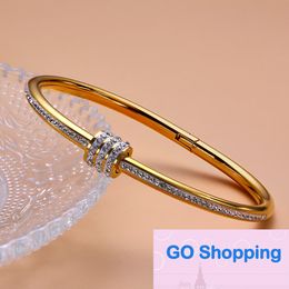 Foreign Trade New Mud Diamond Nail Bracelet Female Electroplated 18K Gold Full Diamond Small Waist Bracelet Fashion