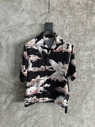Luxury designer shirt the latest summer Pegasus print design European size loose version of fashionable mens casual short sleeved silk shirt