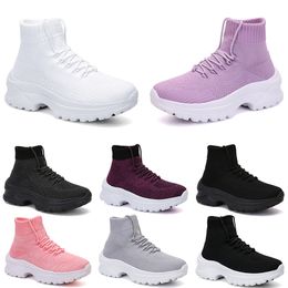 Breathable Autumn New Fly High Weave Top Women's Elevated Socks, Casual Sports Shoes, One Piece Replacement Black and 37