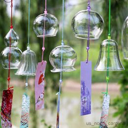 Garden Decorations Colorful glass wind chime handmade crafts creative wind chime scene layout wind bell and blank bookmark R230613