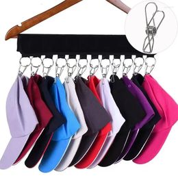 Jewellery Pouches 10 Clips Hats Socks Organiser Rack Hanging Peaked Cap Scarf Storage Hanger Multifunctional Closet Wardrobe Holder