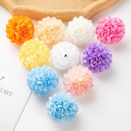 Dried Flowers 50Pcs Artificial Hydrangea Wedding Wreaths Home Decor Christmas Diy Bridal Accessories Scrapbook Silk Ball Chrysanthemum