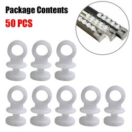 Curtain Poles 50pcs Plastic Track Slider Hooks Runner Fit For Camper Van Motorhome Caravan Boat Accessories 230613