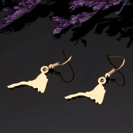 Dangle Earrings Stainless Steel Small Size Eritrea Map For Woman Girls Gold Color Of Jewelry