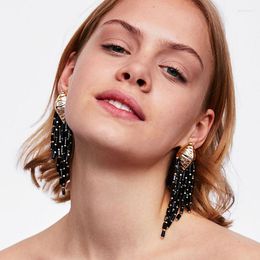 Dangle Earrings JURAN Ethnic Long Beads Drop For Women Trendy Statement Jewelry Rhinestone Tassel Accessories 2023 Bijoux