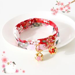 Dog Collars Cat Collar With Hollow Bell Cute Japanese Style Small Cats Necklace Adjustable Safety Puppy Kitten Pet Bow Tie