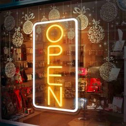 LED Neon Sign LED Open Sign Neon Lights OPEN Signs Hanging Night Lamp Home For Bars Coffee Stores Billboard Decor R230613