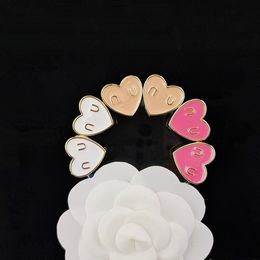 Fashion Heart 4 Color Stud Earring Non Fading Women with Stmap Elegant Designer Jewelry Party Family Gift Spring Romantic Girl