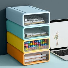 Storage Boxes Bins Desk Drawers Organiser Document Sundries Box Cosmetic Desktop Cabinet Home Office Stationery Stackable 230613