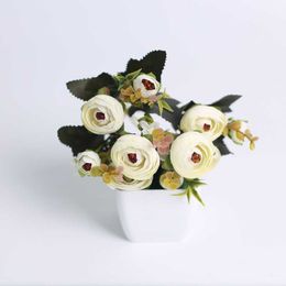 Dried Flowers Bundle Tea Roses Bouquet Vases for Home Decor Christmas Wedding Bridal Accessories Clearance Artificial