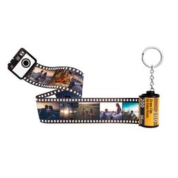 Key Rings 10pcs Pos Film Roll keychain Couple Gifts DIY Po Text Albums Cover Keyrings Custom Memorial Valentine's Day Lover Present 230613