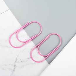 50pcs/box Pink Paper Clip Bookmark Stationery Escolar Papelaria For DIY Diary Office Student Marking Clips Scrapbooking