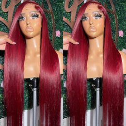 Red Straight Human Hair Wig 13x4 13x6 Hd Lace Frontal Wigs For Women Glueless Coloured Preplucked Wigs