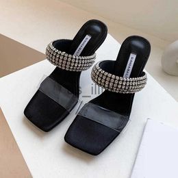 Slippers 2022 Fashion Women Sandals Open Toe Party Pumps Thin High Heels Elegant Dress Shoes Ytmtloy PVC House Slippers Zapato Mujer J230613