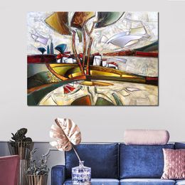 Abstract Canvas Art Dramatic Painting Handmade Modern Decor for Kitchen