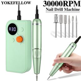 Nail Art Kits 30000 35000RPM Professional Acrylic Drill Machine for Manicure Low Vibration Portable File Salon Gel Nails Tools 230613