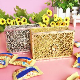 Gift Wrap Hollow Candy Box Plastic Square Transparent Foil Chocolate Wedding Party Favour Crafts Vintage Packaging Storage Supply