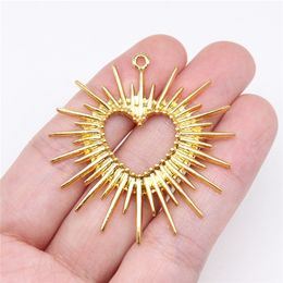 Lockets WYSIWYG 10pcs 44x4m Gold Color Charms For Jewelry Making 230612