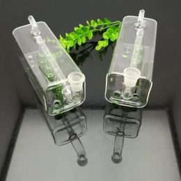 Glass Smoking Pipes Manufacture Hand-blown bongs Square tube three column glass filtered hookah kettle