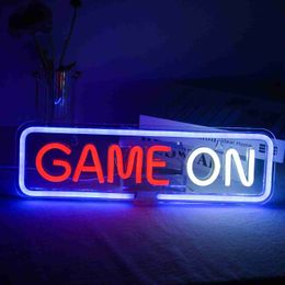 LED Neon Sign Gamer On Neon Lights Custom LED Sign Lamp Men Dorm Boy Bedroom Design Additions To The Room Decor R230613