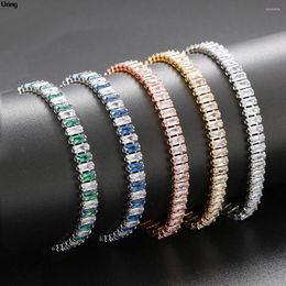 Charm Bracelets Adjustable 2x5mm Zircon Tennis For Women Men Trendy Unisex Double Color Hand Chain Accessories Classic Jewelry Gifts