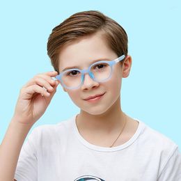 Sunglasses Kids Anti-blue Light Glasses TR90 Silicone Prescription Frame Custom Myopia Hyperopia Lens