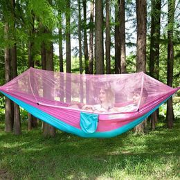 Hammocks Outdoor Super Light Camping Hammock 260x140cm Cloth Net Hammock Travel Leisure Portable Hammock Swing R230613