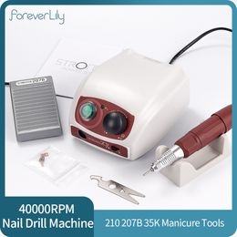 Nail Art Kits Strong 210 207B 35K Control 40000RPM 65W High Speed Electric Manicure Drill for Machine Polishing Tools 230613