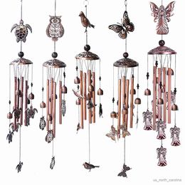 Garden Decorations Vintage Wind Chimes Bird Owl Wind Chimes Retro Wind Chimes With S-Shaped Dercoration For Indoor Outdoor Nordic R230613