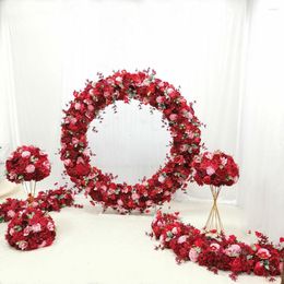 Party Decoration Wedding Circle Arch Wreath Silk Flowers Artificial High Quality Wall Decor Autumn Frame Deco Mariage