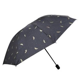 Umbrellas Feather Sun Shade Umbrella Black White Sunny Rainy Three Folding Coating Vinyl Sunsn Bh1394 Tqq Drop Delivery Home Garden Dhbeg