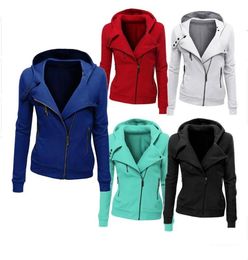 Women Autumn Winter Padded Cotton Jackets Long Sleeve Hooded Solid Zip Warm Outerwear Coat S-2XL
