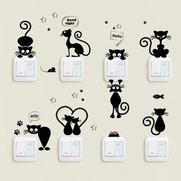 Multiple Creative Light Switch Phone Wall stickers For DIY Home Decoration Cartoon Animals Wall Decals PVC Mural Art