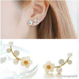 Fashion Rose Flower Stud Earrings For Women Romantic Rhinestone Flowers Girl Party Wedding Jewellery Gift R230613