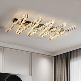 Pendant Lamps Postmodern Lustre Crystal Led Ceiling Chandelier Dimmable Lamp Lighting Gun Black Metal Lights Art Deco