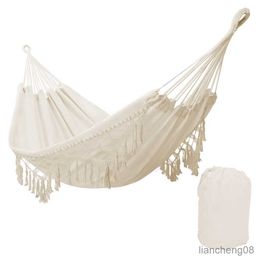 Hammocks Style White Hammock Outdoor Indoor Garden Dormitory Bedroom Hanging For Child Swinging Single Safety Hammock R230613