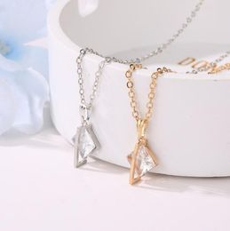 Pendant Necklaces Fashion Fresh Style Necklace Copper Clavicel Gold Sier Color Chain For Female Women Gilrs Ladies Drop Delivery Otfdv