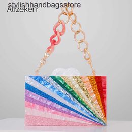 Totes Multicolor Acrylic Box Evening Clutch Bags Women Boutique Acrylic Chain Coloured Stripe Sequin Purses And Handbags Wedding Party