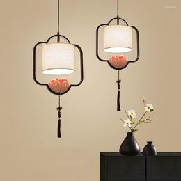 Pendant Lamps Chinese Light Bedroom Bedside Dinging Room Chandelier Cloth Lamp Corridor Restarautant El Headlight