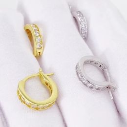 Simple Fashion 925 Sterling Silver Bling Moissanite Hoops Earrings Jewellery for Men Women Nice Gift Studs