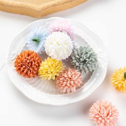 Dried Flowers 100Pcs Artificial Wedding Garden Home Decor Party Christmas Craft Wreath Background Wall Fake Plants Silk Ball Hydrangea