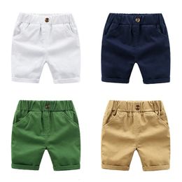 Shorts Solid colors Kids Trousers Girls Clothes Children Pants for baby boys shorts size90130 summer beach candy white woven 230613