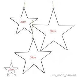 Garden Decorations Wrought Iron Stars Ring Stars Wire Wreath Frame Hoop Rings for Handmade New Year Drop R230613