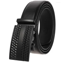 Belts Genuine Leather Men's Belt Luxury Designer Mens Strap Automatic Buckle High Quality Male For Men Golf 3.5cm Black