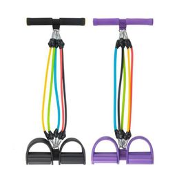 Resistance Bands 5 Tubes Fitness Tension Rope Professional Durable Foot Elastic Pedal Exercise Pull Trainer Abdomen Training 230612